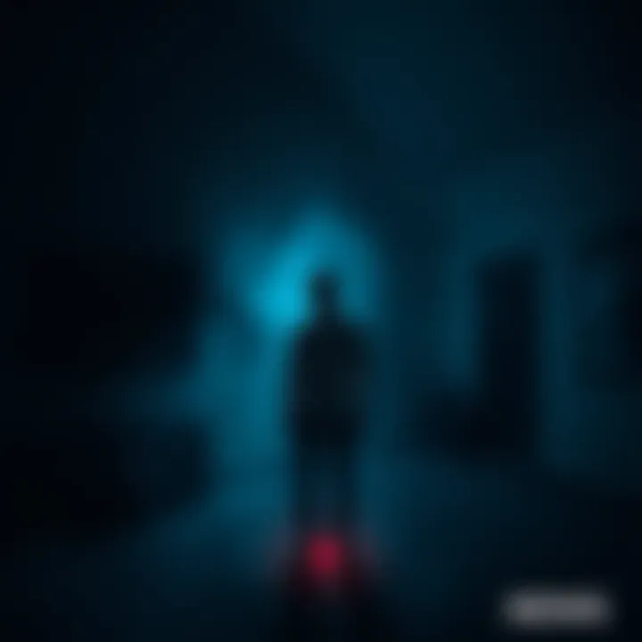 A person standing in a dimly lit room, shadows creeping around them, expressing fear and exhaustion, representing their experiences with demons.