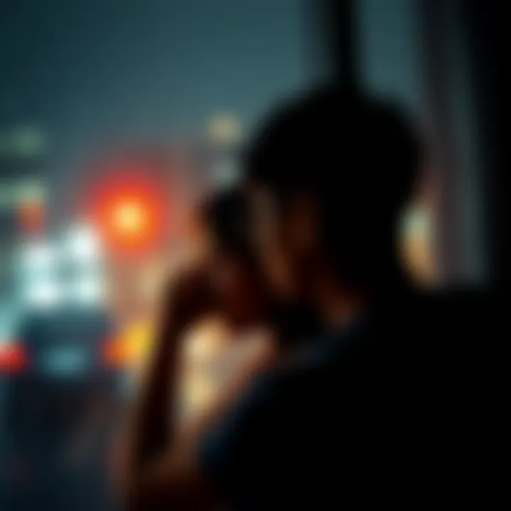 A person observing their sister's actions closely while rain falls outside the window