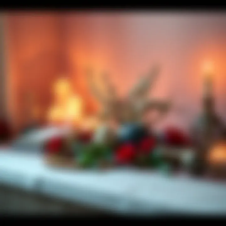 A beautifully arranged personal altar with candles, flowers, and meaningful objects