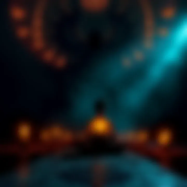 A person meditating with a shadowy figure representing Lilith, symbolizing emotional intensity and connection.
