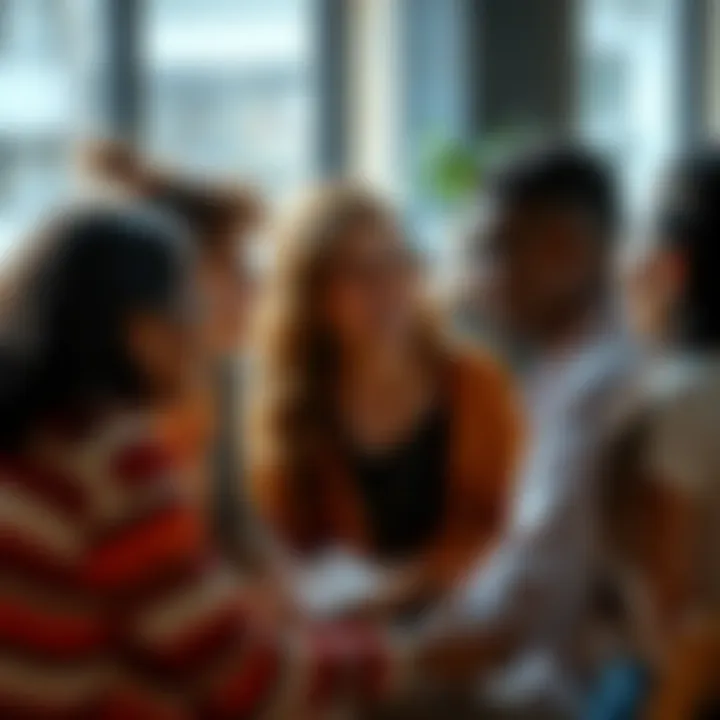 A group of diverse people sharing their experiences and coping strategies related to authority challenges and trauma in Personal Year 11