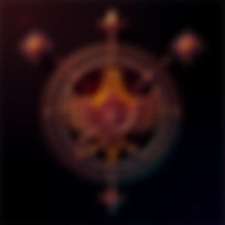 A crafted sigil representing the Egyptian god Thoth, surrounded by symbols of wisdom and creativity.