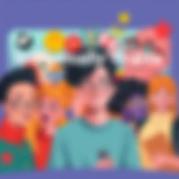 Engaging Personality Traits Illustration A vibrant collage representing diverse personality traits with playful elements and hints.