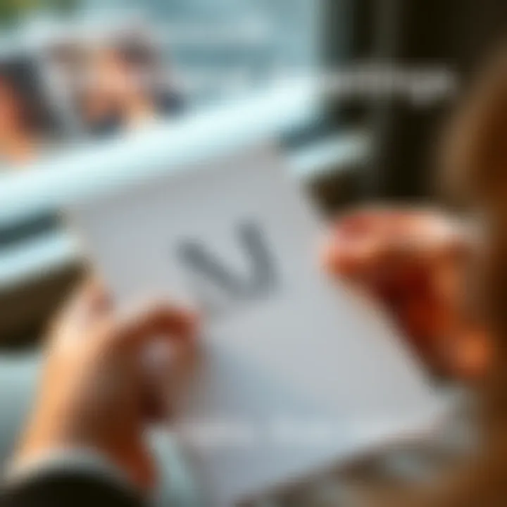 Personalized Emotional Readings A person holding a notepad with initials written on it, symbolizing emotional insights and connection.
