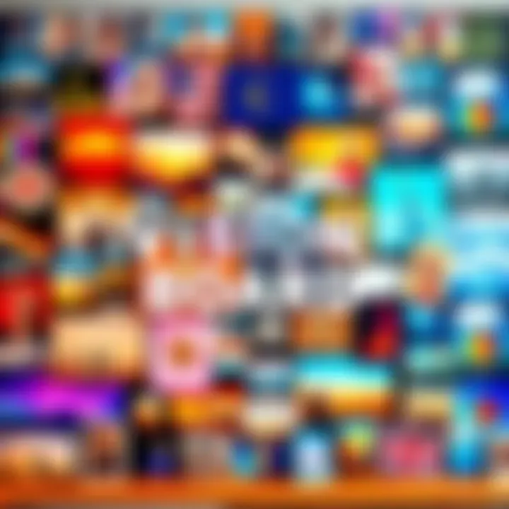 A colorful vision board filled with various images representing dreams and aspirations, showcasing creativity and personalization.