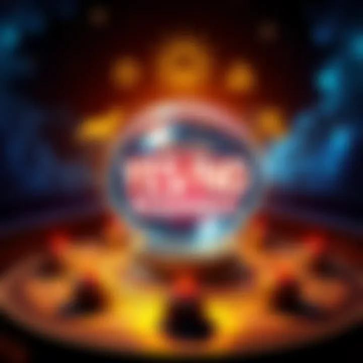 A crystal ball surrounded by astrological symbols, inviting people to comment for their personalized readings