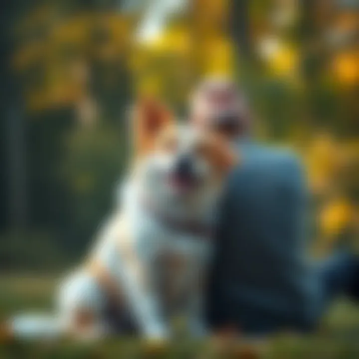 A loving pet sits beside its owner, symbolizing a deep connection and the idea of past lives together.