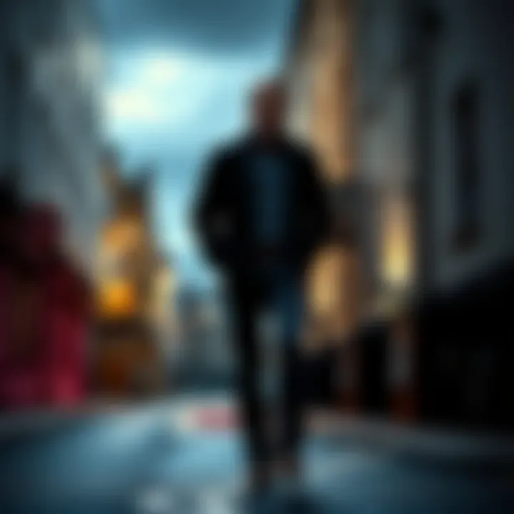 A man walking alone on a quiet Sligo street, lost in thought, with his face partially in shadow.