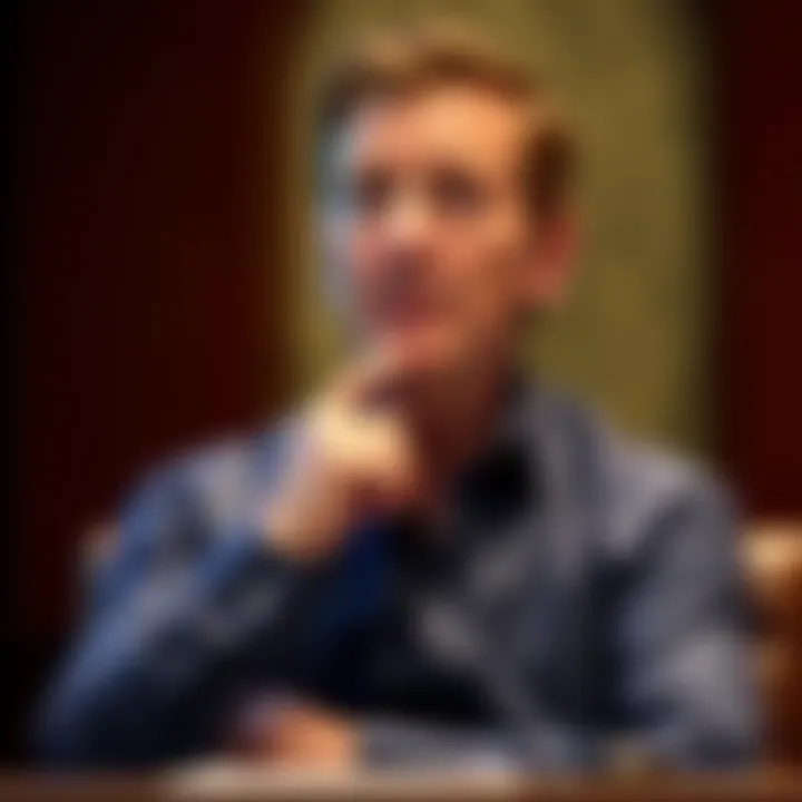 Peter Thiel in a thoughtful pose during an interview about the Antichrist and totalitarian systems.