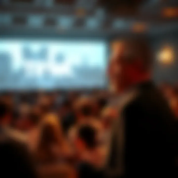 Peter Thiel presents a lecture on the Antichrist at The Commonwealth Club, with an audience engaged in discussion.