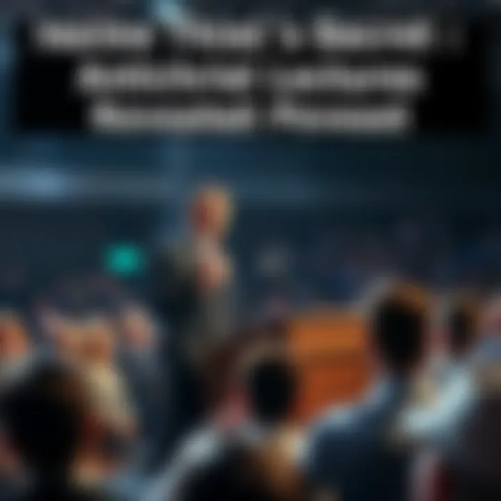 Peter Thiel Speaking at a Lecture Peter Thiel stands at a podium speaking to an audience about the Antichrist and politics, showing intense engagement from the crowd.