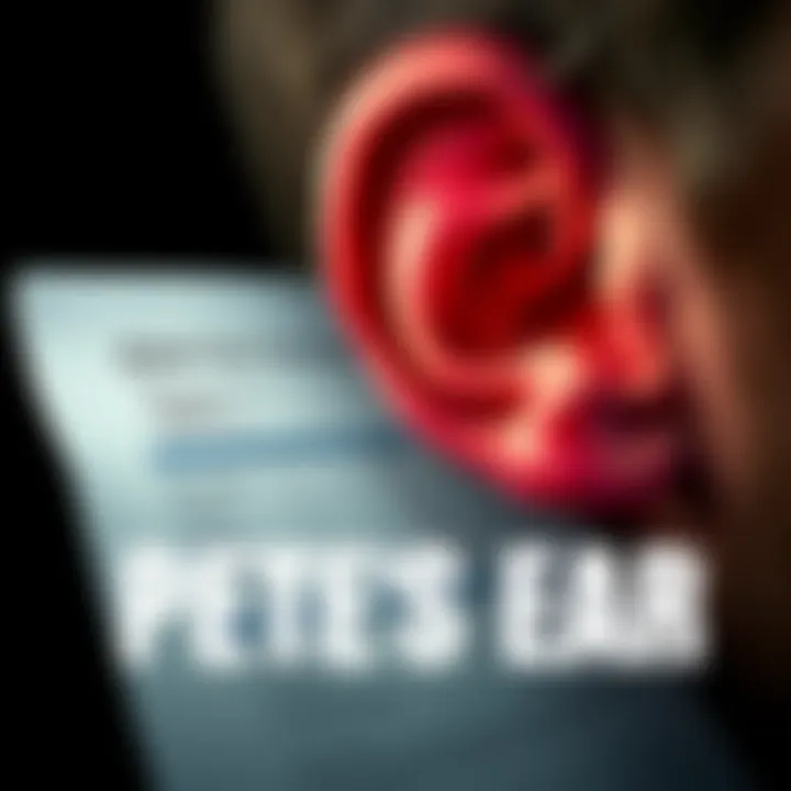 Close-up of Petes ear alongside autopsy report documents showing matching features