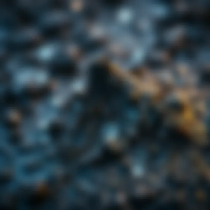 A close-up of wet soil with raindrops highlighting the earthy aroma of petrichor, invoking nostalgic memories of nature and the past.