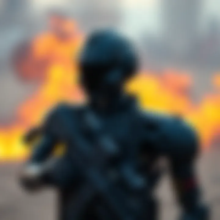 Humanoid Robot Phantom MK-1 in Ukraine Phantom MK-1 humanoid robot in a combat zone, equipped with military gear.