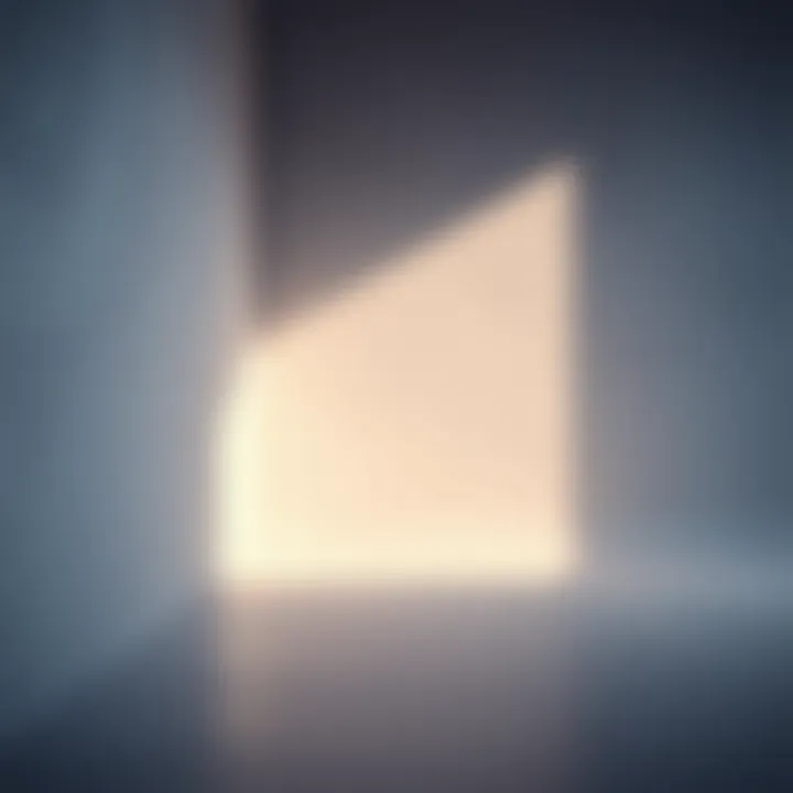 A close-up of an empty space symbolizing the philosophical idea of emptiness, with a shadow reflecting the absence of material.