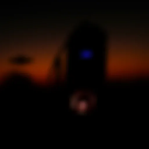 A silhouette of a phone with a glowing light in a dark setting, symbolizing an unknown call from Roswell, New Mexico.