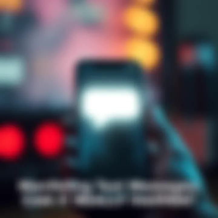 A smartphone displaying a glowing message bubble, symbolizing the idea of receiving a text message from someone unknown.