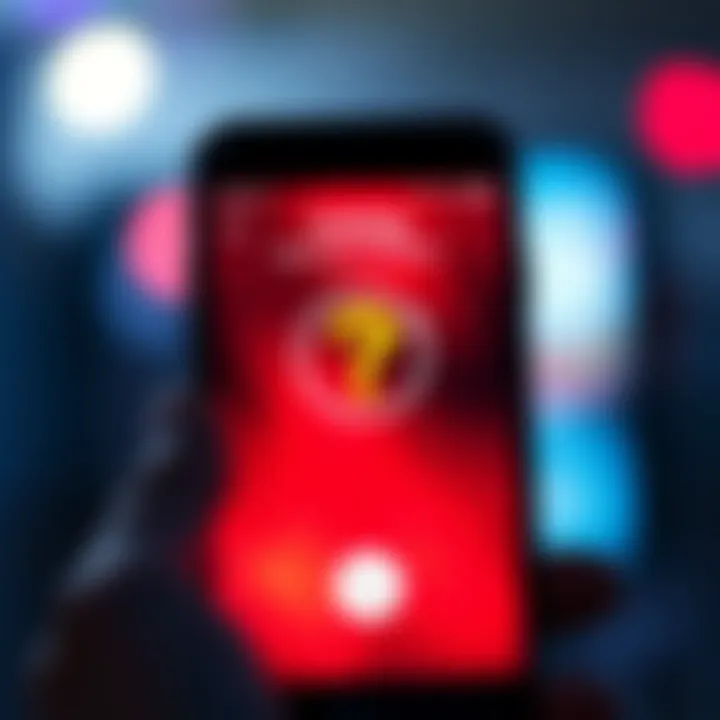 A smartphone screen displays an incoming call from an unknown number, with an animated question mark symbol next to it