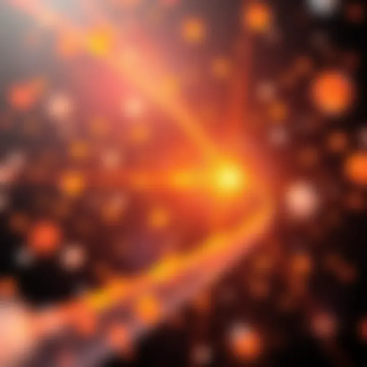 Illustration of photons represented as waves and particles, highlighting their behavior during observation and interaction.