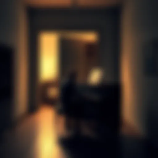 A musician sits at a piano with a shocked expression as a closet door swings open behind them