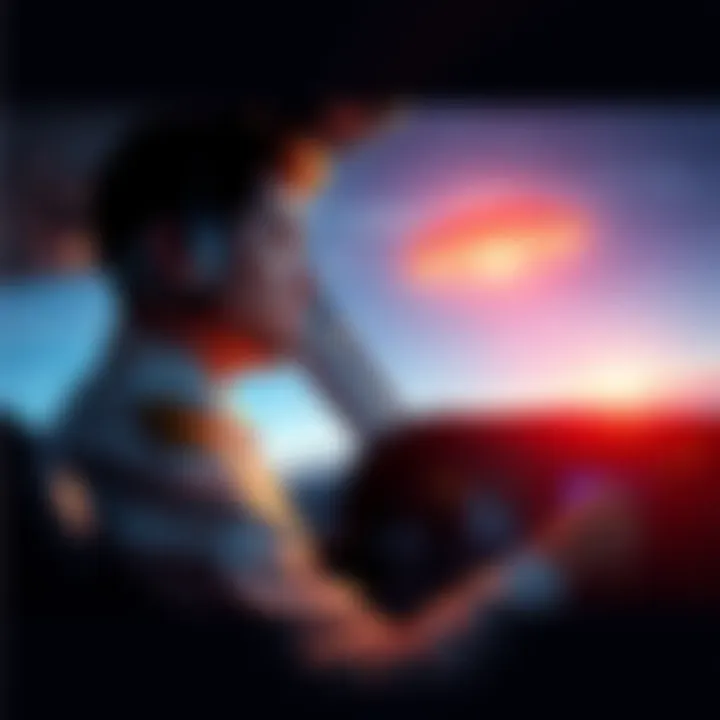 A pilot in an aircraft cockpit looking at the sky with a surprised expression, while an unidentified flying object is visible in the background.