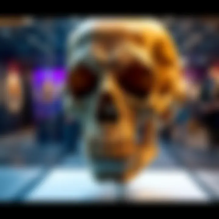 Piltdown Man Exhibit A display showing reconstructed skull and jawbone of Piltdown Man, highlighting the hoax in archaeology.