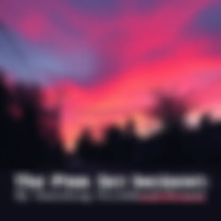 A pink sky at dusk above a suburban street, with silhouettes of trees and a house, hinting at a mysterious atmosphere. A faint outline of a boy with a birthmark can be seen in the background, suggesti...