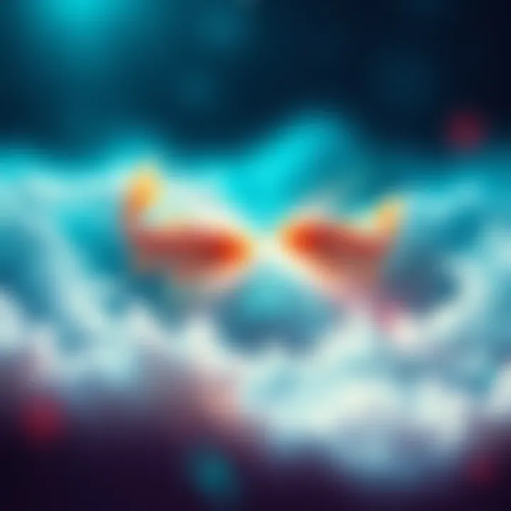 Frustrated Pisces Calls for Positivity A Pisces symbol surrounded by calming waves and gentle light, representing a call for healing and support in the 12th house community.