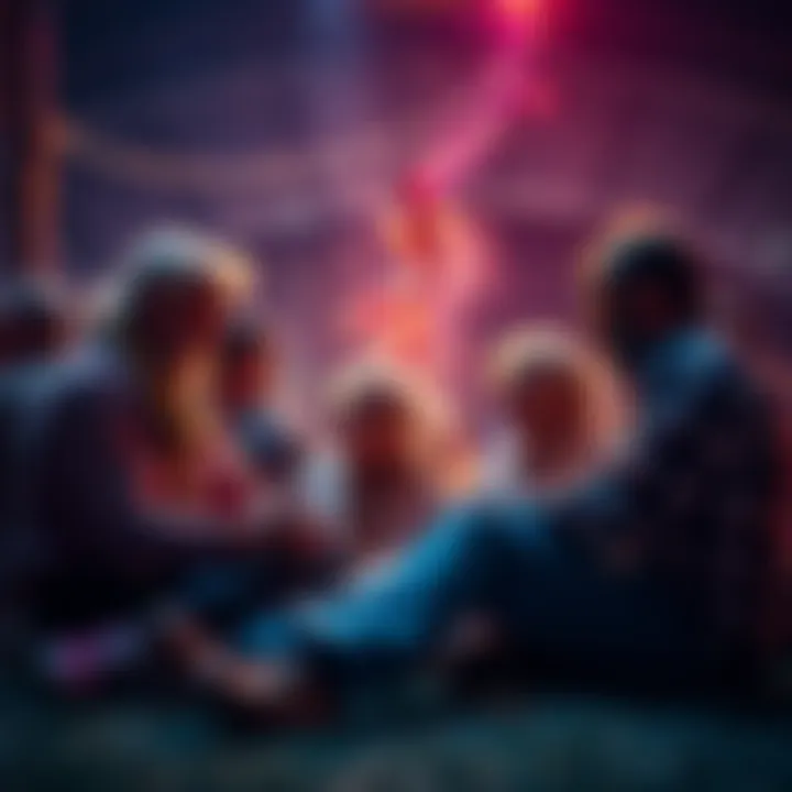 A group of Pisces individuals sitting together, sharing stories about their age and challenges, creating a supportive atmosphere.