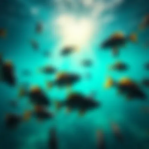 A serene ocean scene with fish swimming gracefully, representing the magnetic energy of Pisces personalities.