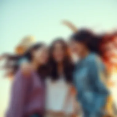 Pisces girls with Leo and Aquarius friends A group of girls representing Pisces, Leo, and Aquarius sharing a joyful moment together, showcasing friendship dynamics