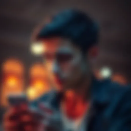 A young man with a thoughtful expression gazing at his phone, contemplating his texts, representing a Pisces man's mixed signals in communication.