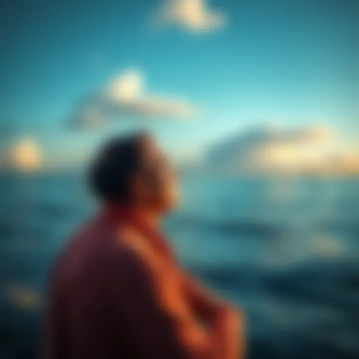 A thoughtful Pisces man gazing out at the ocean, reflecting on his emotions
