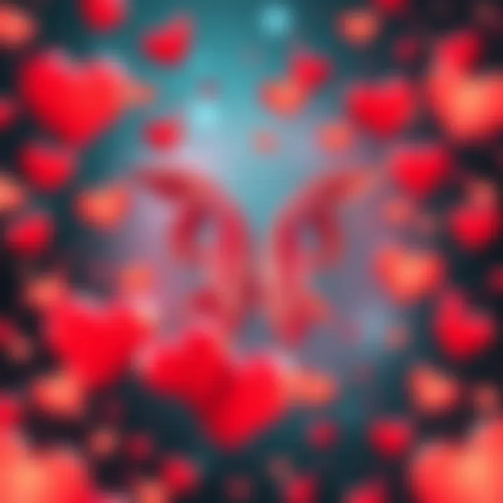 Pisces Zodiac Sign with Hearts Illustration of the Pisces zodiac sign surrounded by hearts, representing love and relationships for Pisces in 2025.