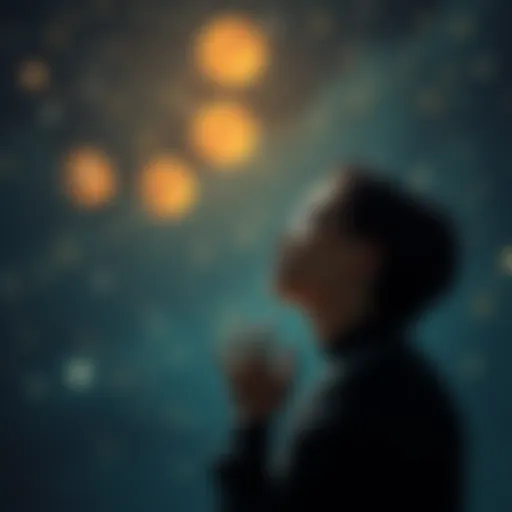 A person gazing thoughtfully at the stars, reflecting on life and emotions with a serene expression, symbolizing deep feelings and introspection.