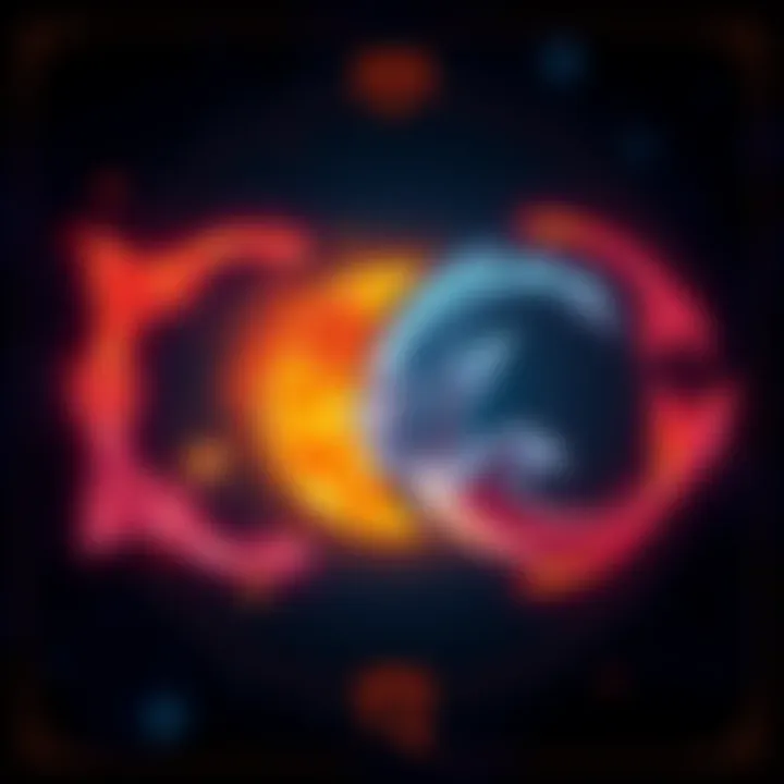 A representation of the emotional balance between sensitivity and assertiveness, showcasing the symbols of Pisces and Aries in a harmonious design.