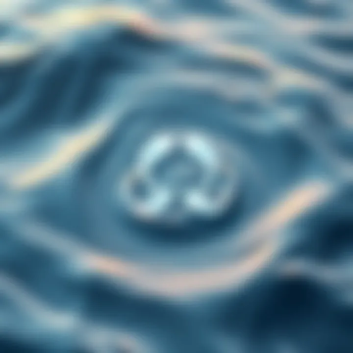 A serene image depicting the Pisces symbol surrounded by calming water waves, representing emotions and anxiety.