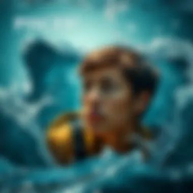 Pisces in a tough situation A person representing Pisces facing a challenging moment, looking thoughtful and focused, surrounded by water imagery symbolizing emotions.