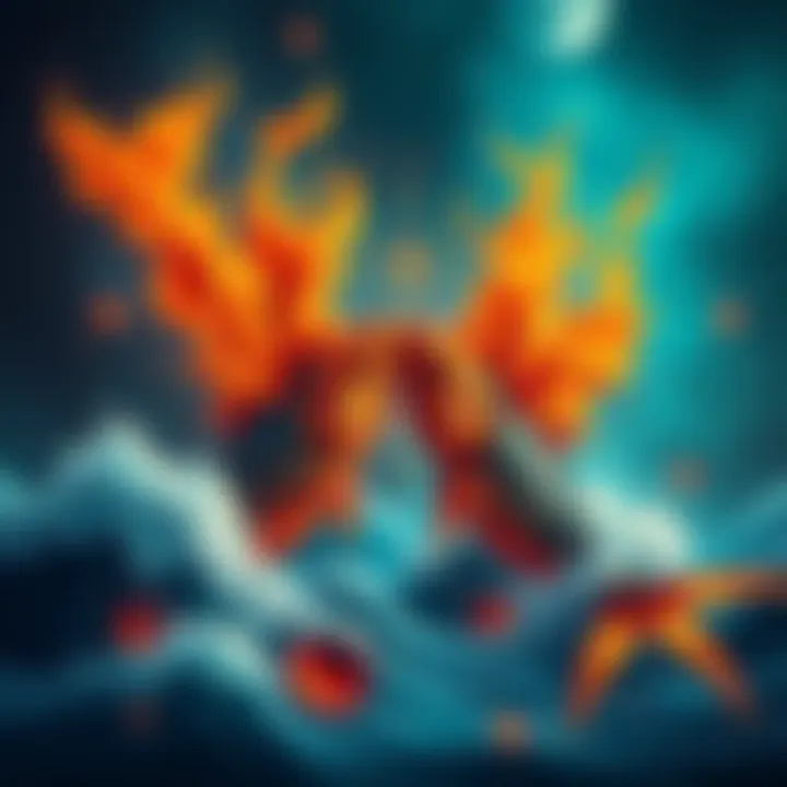 Pisces Warning An illustration showing a Pisces symbol surrounded by fire signs and elements representing black magic, with waves in the background symbolizing cleansing rituals.
