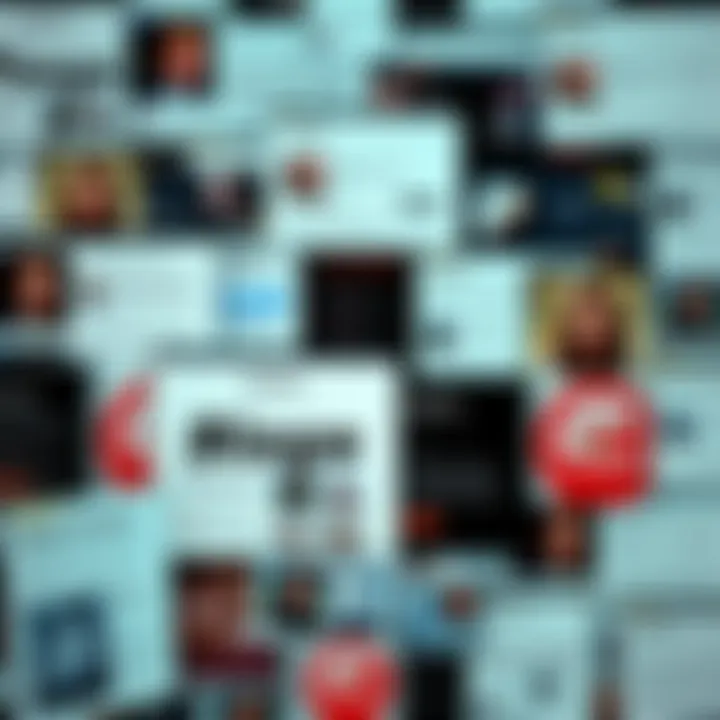 A collage of blog screenshots and database lists showcasing discussions on Pizzagate themes, highlighting active online communities.