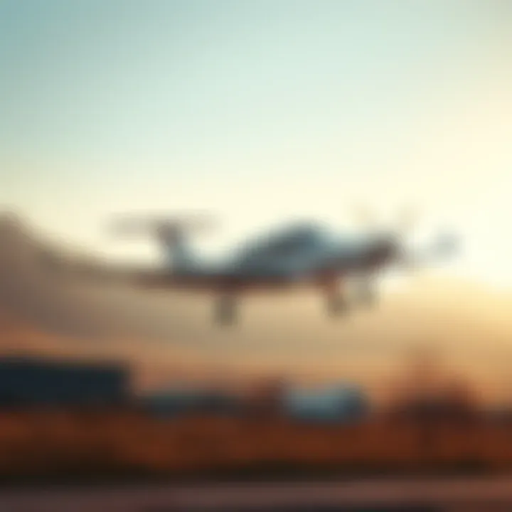 A small aircraft taking off from Provo, Utah, with a clear sky in the background