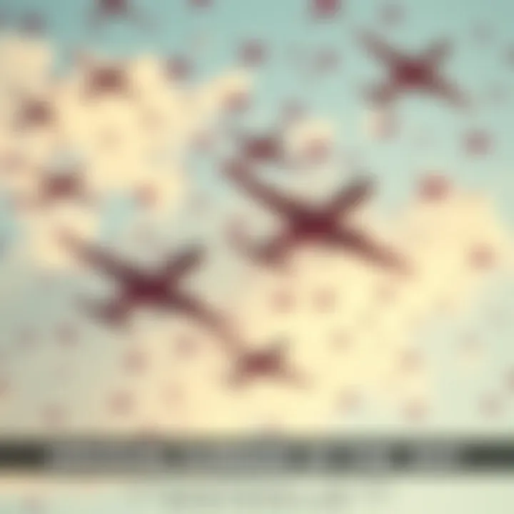 Numerous planes flying overhead on a clear day, indicating a surge in aerial traffic.