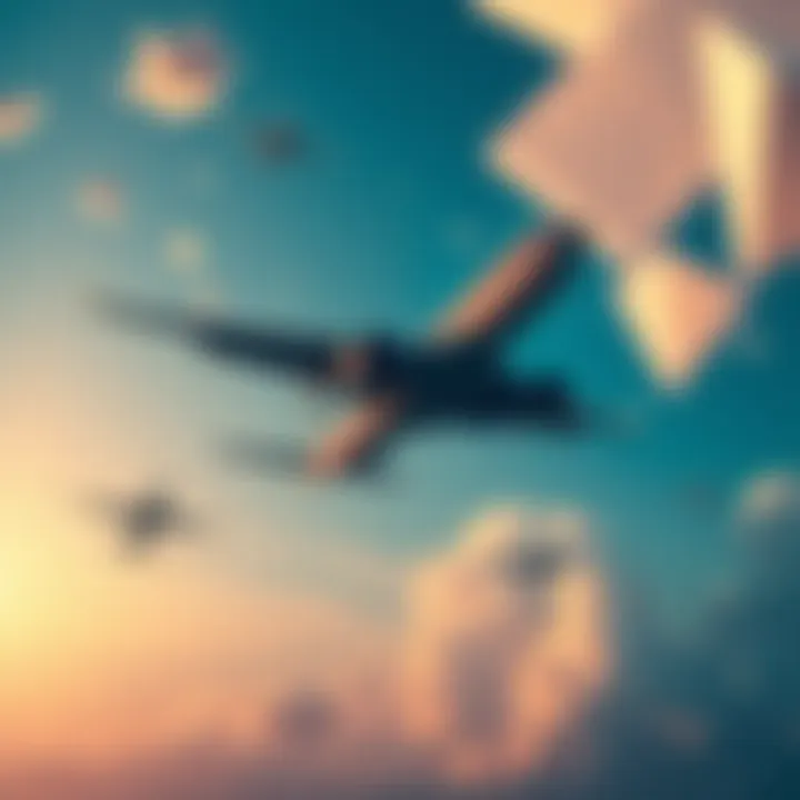 A breathtaking view showcasing multiple planes seemingly suspended in the sky near DFW Airport