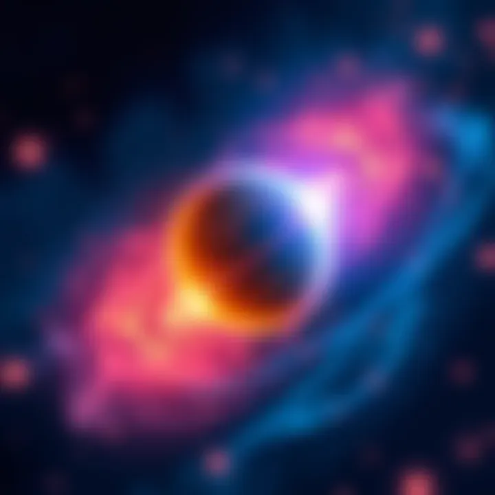 A glowing planet surrounded by swirling colors representing energy and cosmic influences, illustrating its impact on life and relationships.