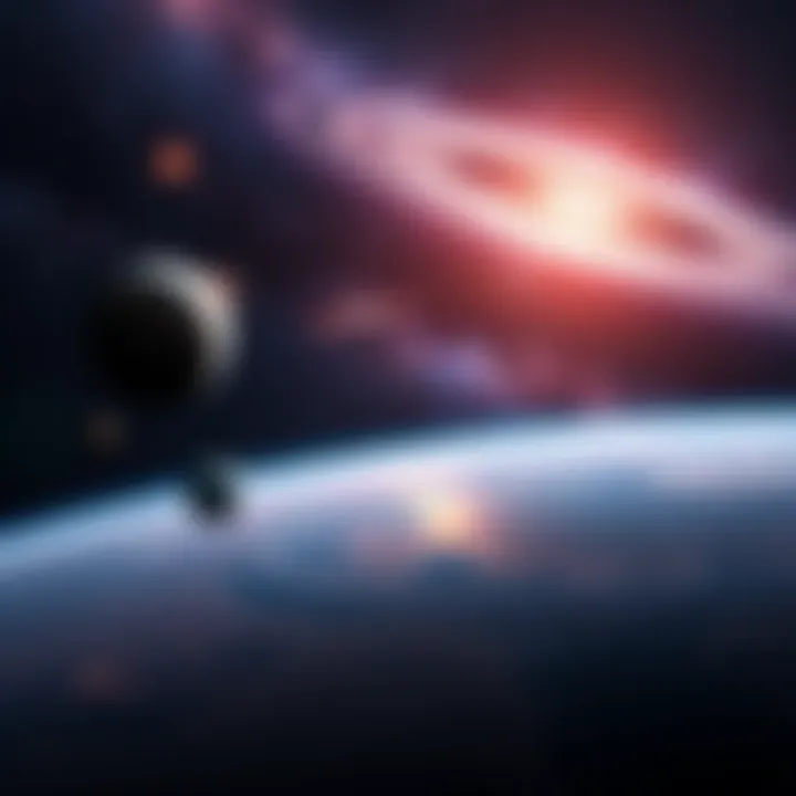 A starry sky filled with planets and celestial objects, highlighting the concepts of Planet X and Nibiru.