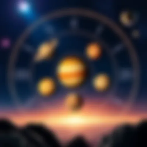 Six planets arranged in the 7th house of an astrological chart, highlighting their significance for personal relationships.