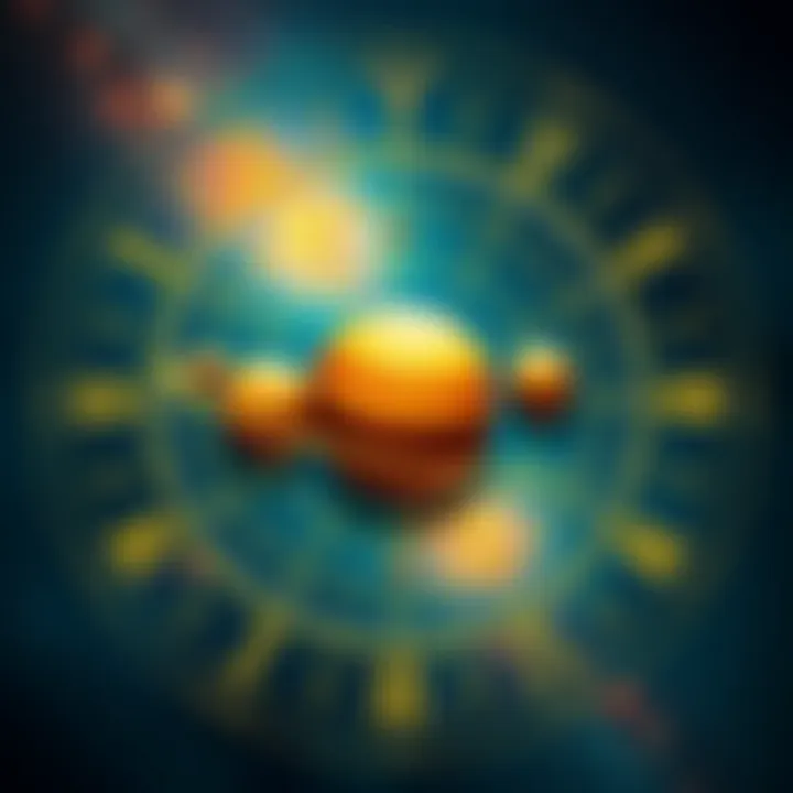 A colorful astrological chart illustrating multiple planets positioned in Aquarius, surrounded by zodiac signs and symbols.