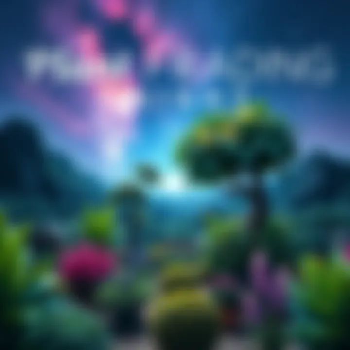 A serene setting featuring various plants including a tree, inviting people to participate in free readings by commenting their favorite, with a mystical night sky in the background.