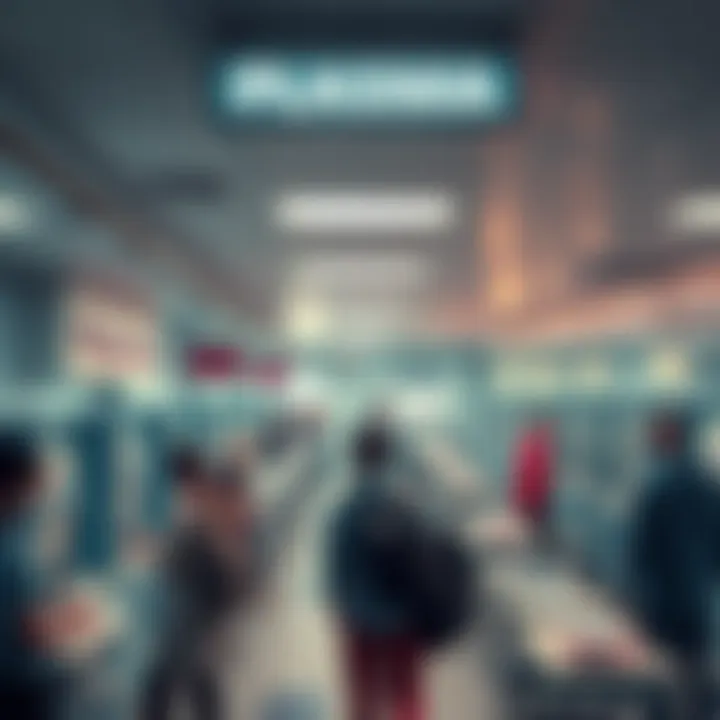 A busy plasma donation center showing people donating plasma and staff assisting them