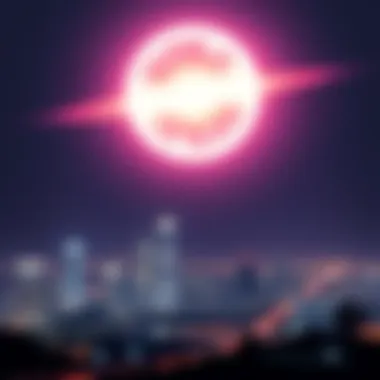 A glowing plasma orb floating in the night sky over Los Angeles, capturing the attention of onlookers below.